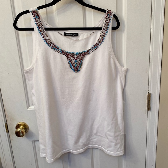 Beaded Neck Knit Tank - Picture 1 of 3